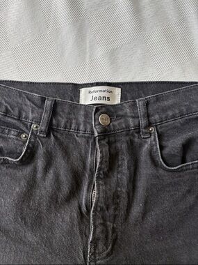 Reformation Mid-rise Black Straight Jeans